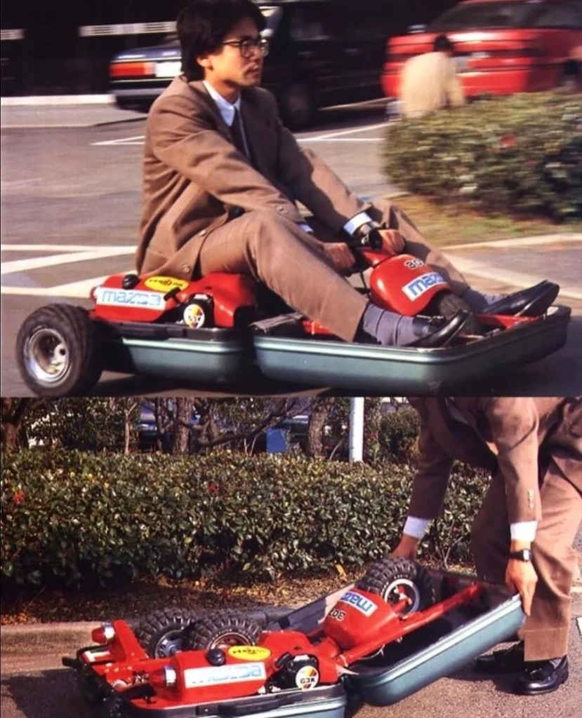 Mazda anticipò Jeremy Clarkson: negli anni 80 costruì un mini kart che stava dentro un trolley da viaggio