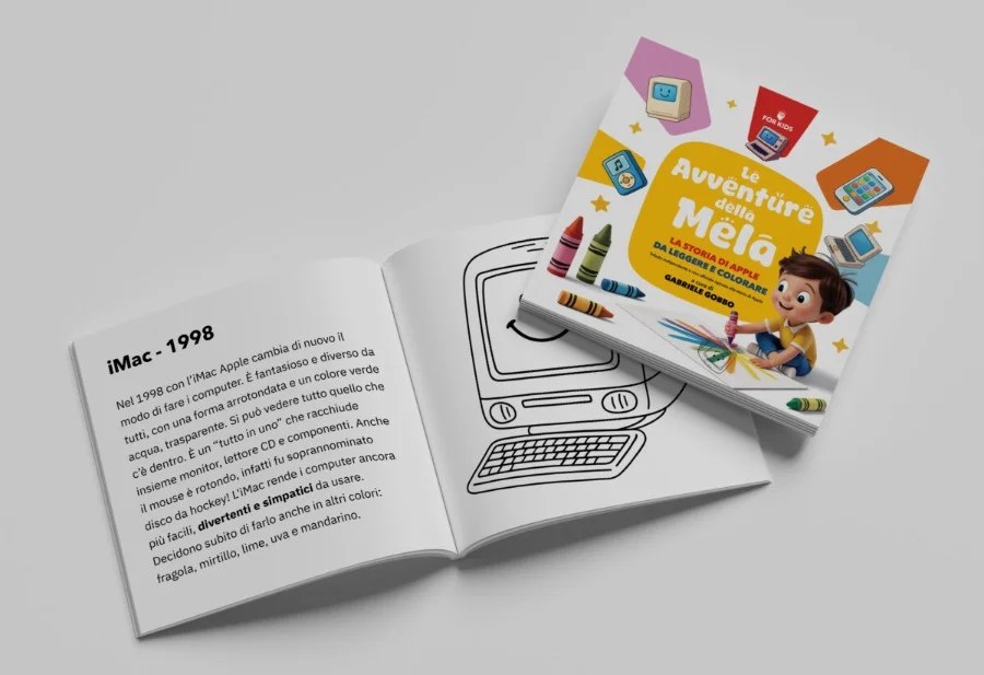Apple festeggia 50 anni con un libro da colorare per spiegare alle nuove generazioni il 'mito' della Mela