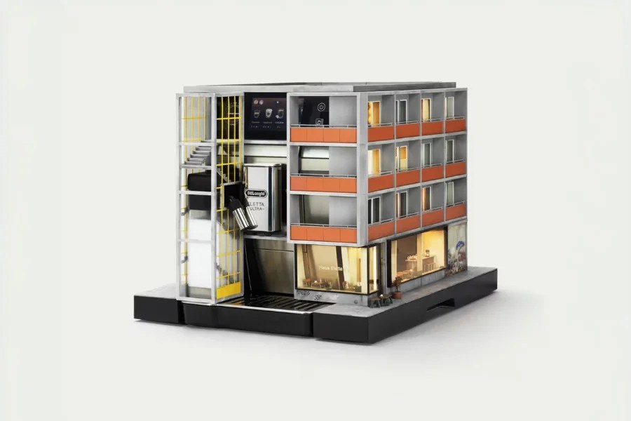 Questa mini casa è in realtà una macchina da caffè creata per Milano Design Week