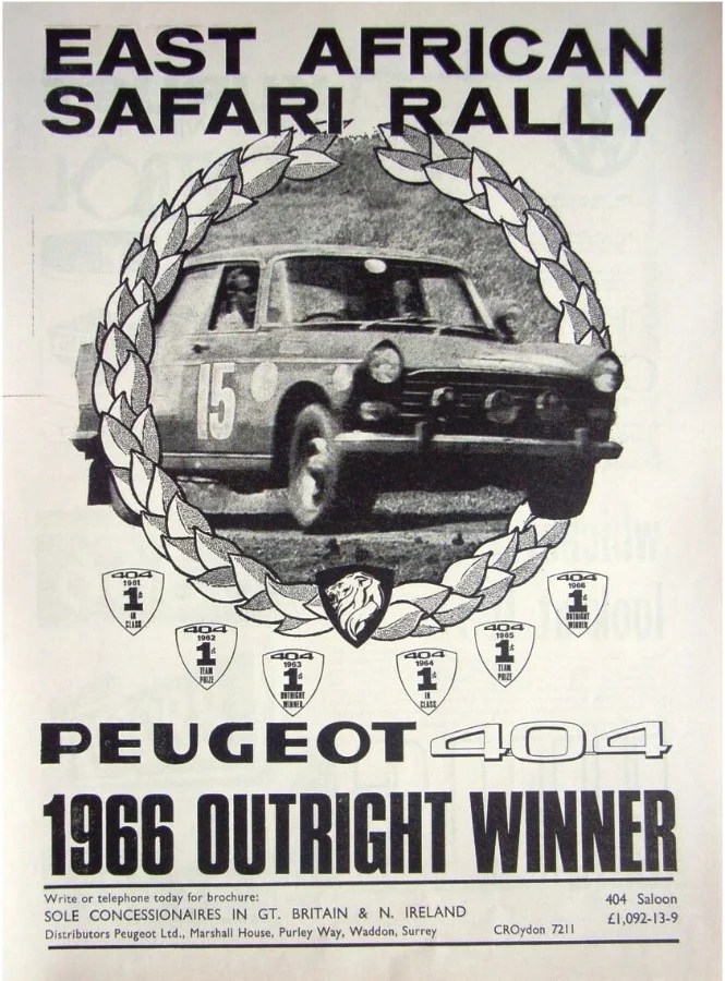Peugeot 404: 60 anni fa l’incredibile tripletta nei rally