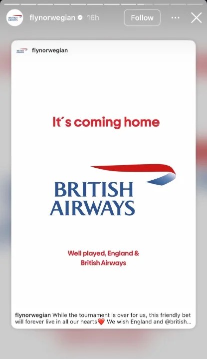 Norwegian Airlines perde la scommessa sui Mondiali 2026 con British Airways, e il pegno da pagare è comico