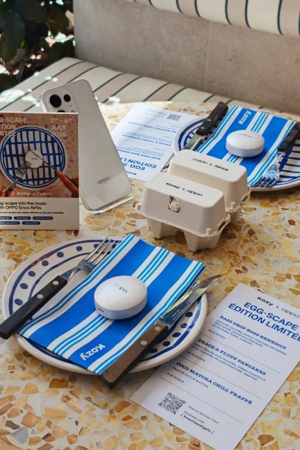 OPPO svela un paio di cuffie a forma di uovo e lo ha fatto con il cibo a Parigi