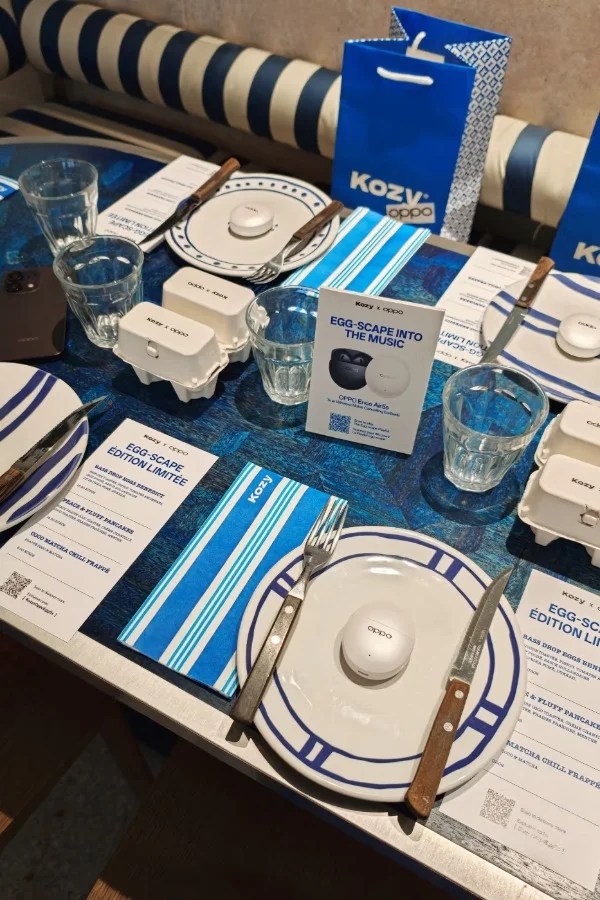 OPPO svela un paio di cuffie a forma di uovo e lo ha fatto con il cibo a Parigi